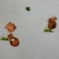 Jersey | Waldtiere Reh Eichhörnchen Fuchs | ecru